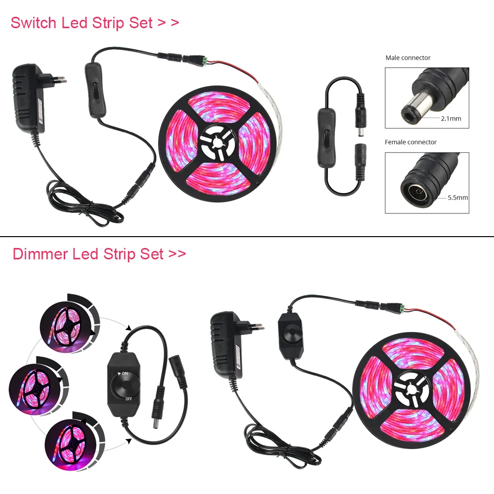 Phytolamp per piante Led Coltiva la luce Diodo a spettro completo Nastro flessibile Nastro per coltivazione idroponica per serra Striscia luminosa a led 12V