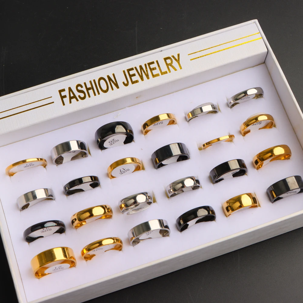 10/20/30/50/100Pcs/Lot Fashion Classic Charm Simple Multicolor Rings for Men Women Daily Finger Jewelry Accessories Party Gifts