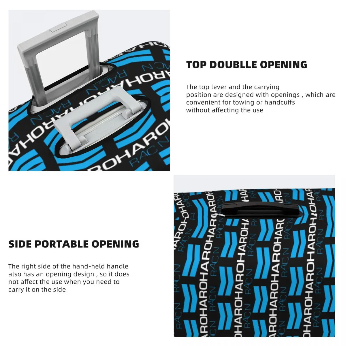 Haro Racn Bluewhite- Penutup Koper Bmx Old School Pelindung Penutup Pelindung Bagasi Perjalanan Elastis untuk 18-32 Inci