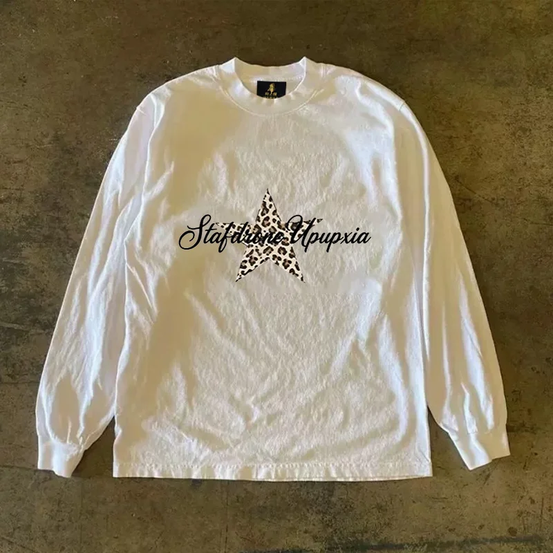 Long Sleeve T-Shirt 310 Pure Cotton Double Thread Women's Style Three Needle Charitable Fundraising Upward Hero American Couple