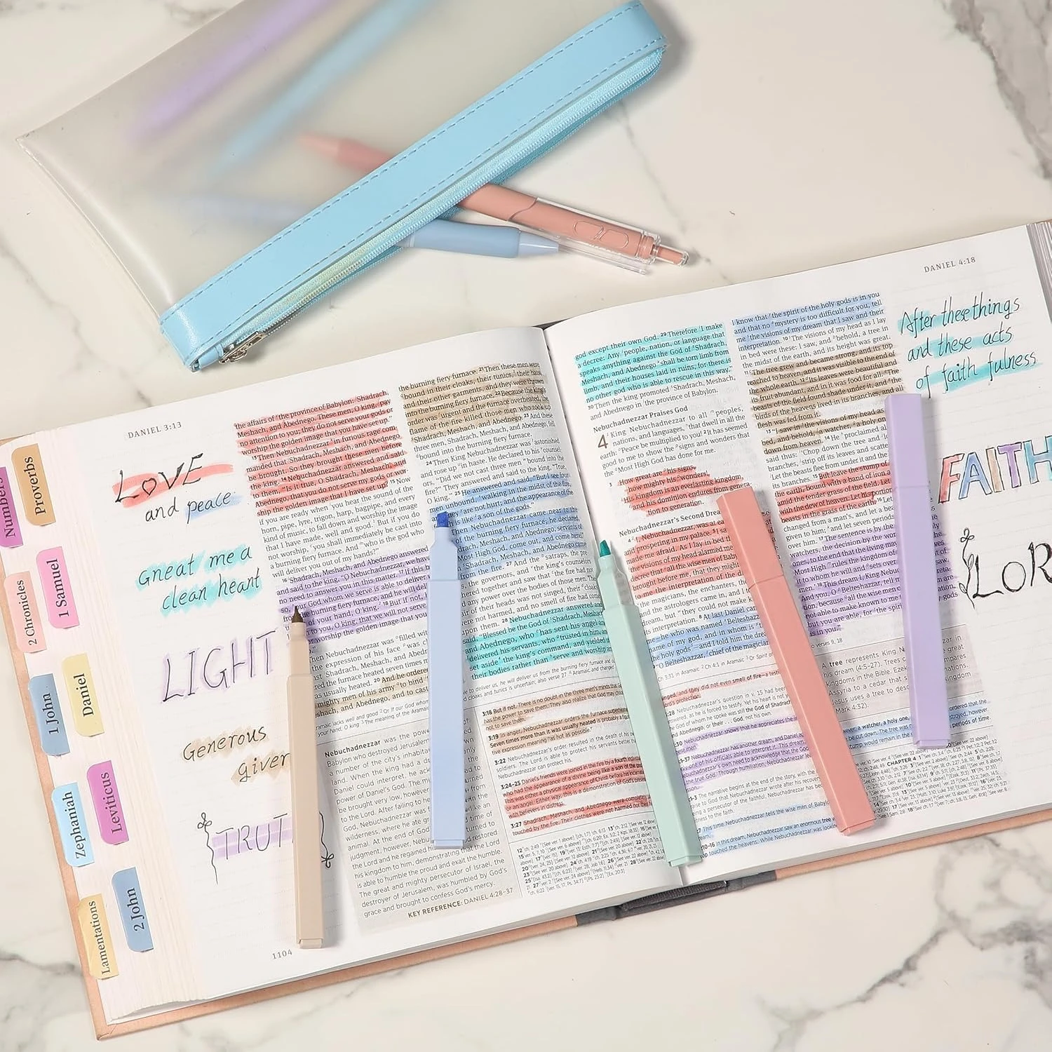 

Aesthetic Highlighters and Gel Pens, 10 Pack, Pastel Colors No Bleed Bible Highlighters, Black Ink Gel Pens