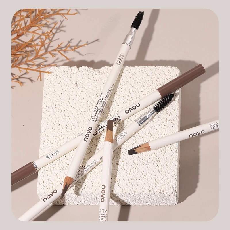 Soft Focus Eyebrow Pencil Waterproof Long Lasting Natural Matte Double-ended Brown Tint Shade Eyebrows Makeup Beauty Cosmetics