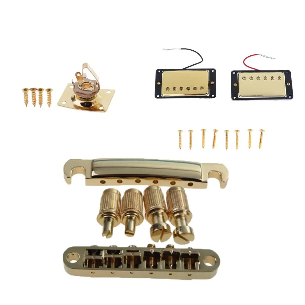 

Электрогитарный бридж LP, золотой тейлпайс, комплект звукоснимателей, герметичные хамбакеры, запасные части для гитарных аксессуаров