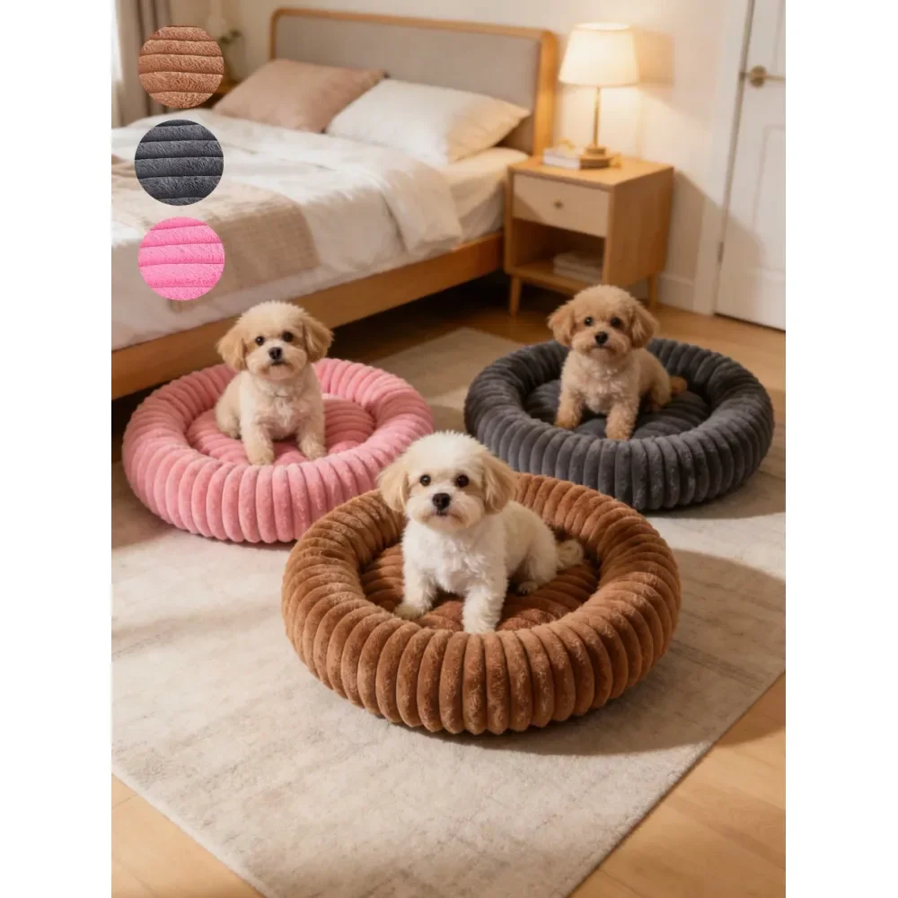 

Dog Supplies Pet Furniture And Beds Dog Bed 4Season Orthopedic Dog Bed, Comfortable Donut Shaped Cuddler Round Pet Bed, Super So