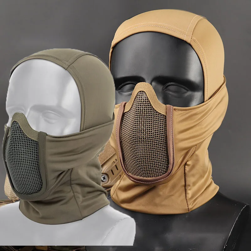 Balaclava Mesh Mask Tactical Full Face Mask Wargame CP Military Hat Hunting Bicycle Army Multicam Bandana Neck Gaiter