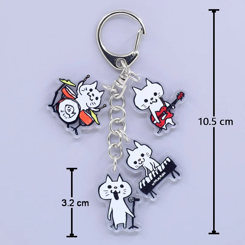 4 in 1 Game Anime Peripheral Keychain 10 Styles Arcylic Cartoon Figures Keyrings Kawaii Key Chain Accessories