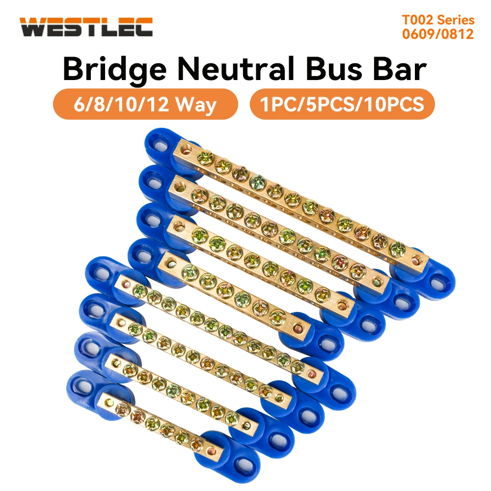 WESTLEC M4/M5 Electrical Bridge Zero Line Terminal Block Distribution Box Connector 6/8/10/12 Way T002