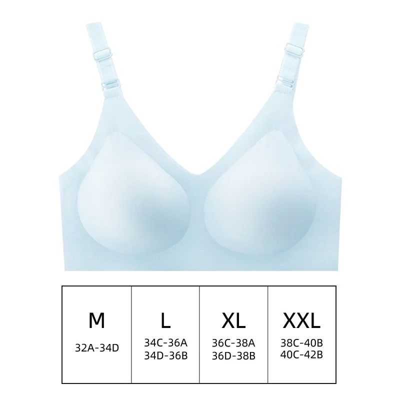 Naadloze damesbeha's Dames dunne stijl Jelly Color Zachte borstvoedingsbeha Draadloos ondergoed Comfortabele lingerie Diepe V-verzameling