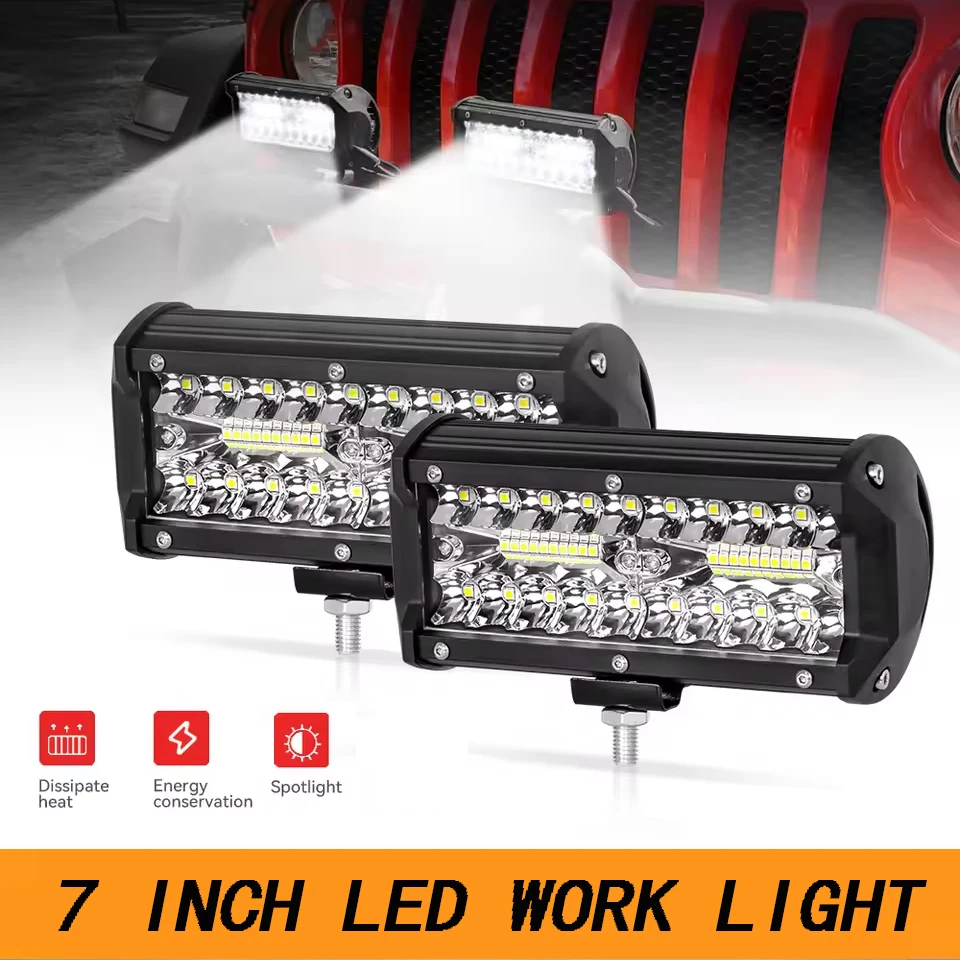 

Universal 7'' LED Work Light Bar 6000K Off Road Spot Flood Driving Fog Lamp 12V 24V For Car 4x4 Truck SUV ATV Accessories