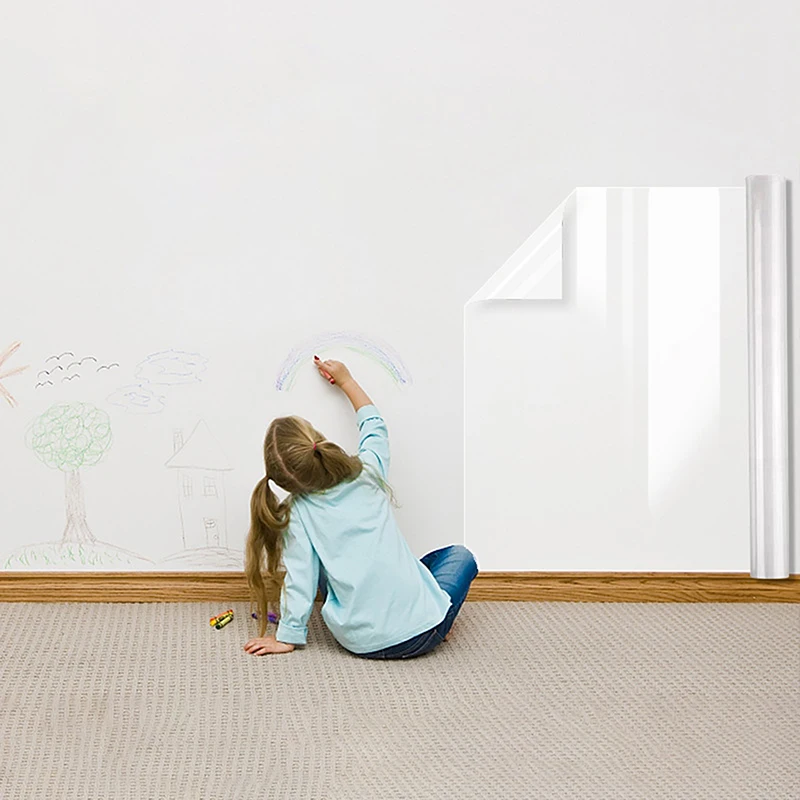 1 قطعة السبورة الكهروستاتيكية ملصق للإزالة قابلة لإعادة الاستخدام التدريس الكتابة على الجدران لوحة الرسم المنزلية PP قابل للمسح السبورة