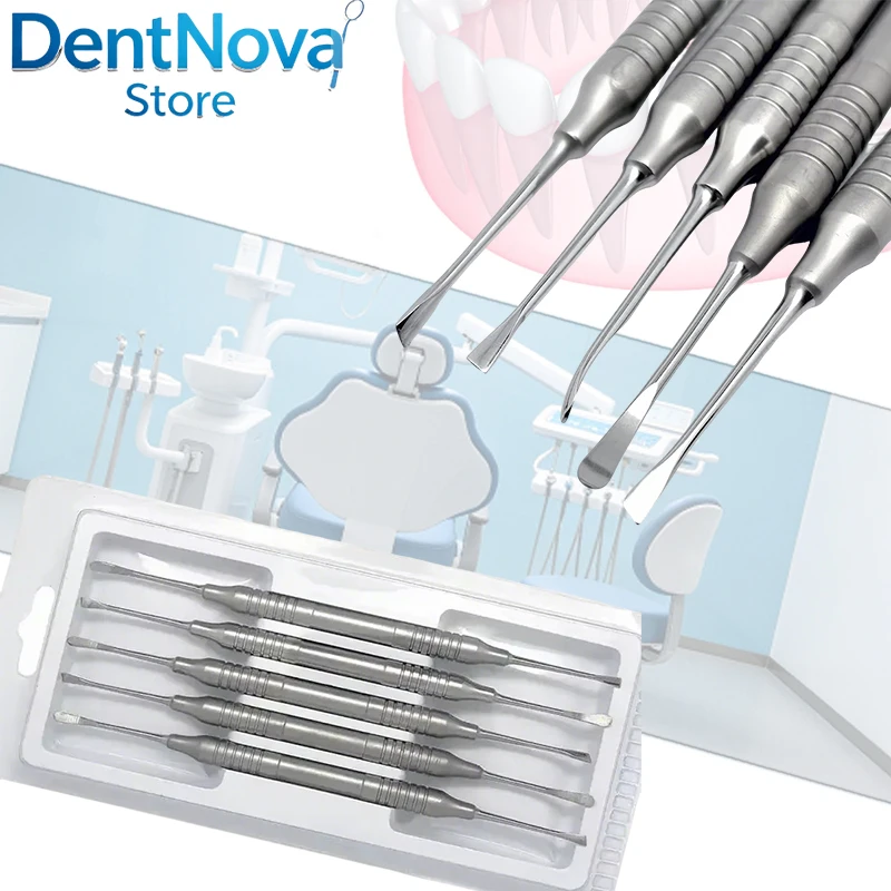 

5Pcs Surgical Kit Stainless Steel Root Tip Elevators Professional Apical Extraction Set for Teeth Removing