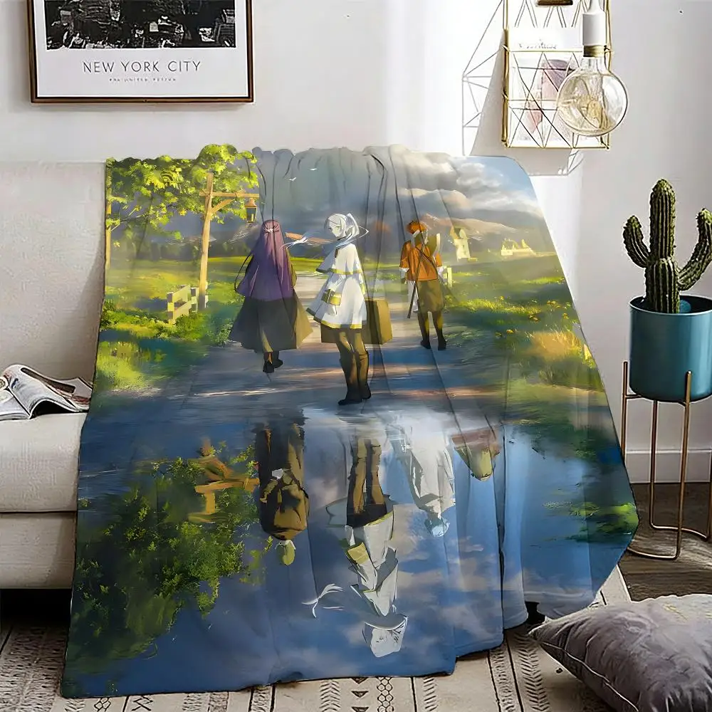 

Anime FriERen Throw Lightweight 240g Flannel Blanket Soft Skin-friendly for Summer Cooling