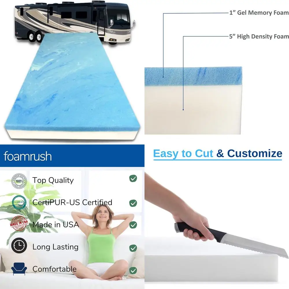 Mittelfeste 6-Zoll-Gel-Memory-Schaum-Matratze für Wohnmobil-Etagenbetten (42 x 80) – bequemer Austausch der Druckentlastungsmatratze