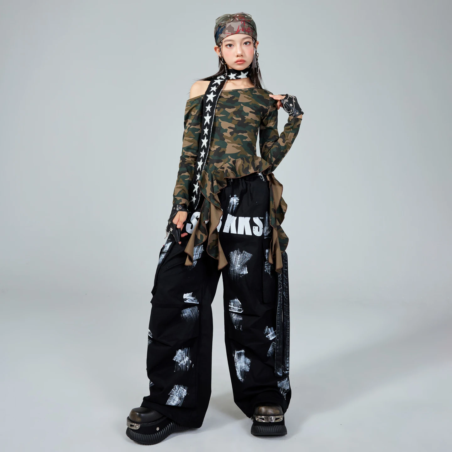 جديد أطفال أداء K-pop الزي الفتيات الهيب هوب ملابس الأطفال أزياء رقص الجاز مرحلة المنافسة الملابس XS10580 #5