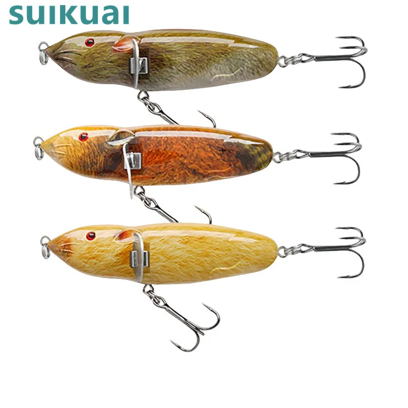 2026 Novo Lançamento Isca Artificial Flutuante Tipo Rato Popper com Anzol Crank para Pesca de Traíra e Robalo em Água Doce
