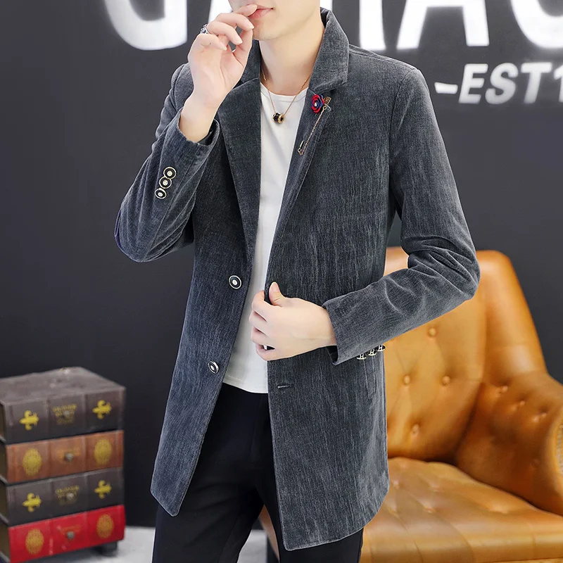 

Men's trench coat men's long spring and autumn coat 2024 new autumn and winter long fashion handsome trend casual men's clothes