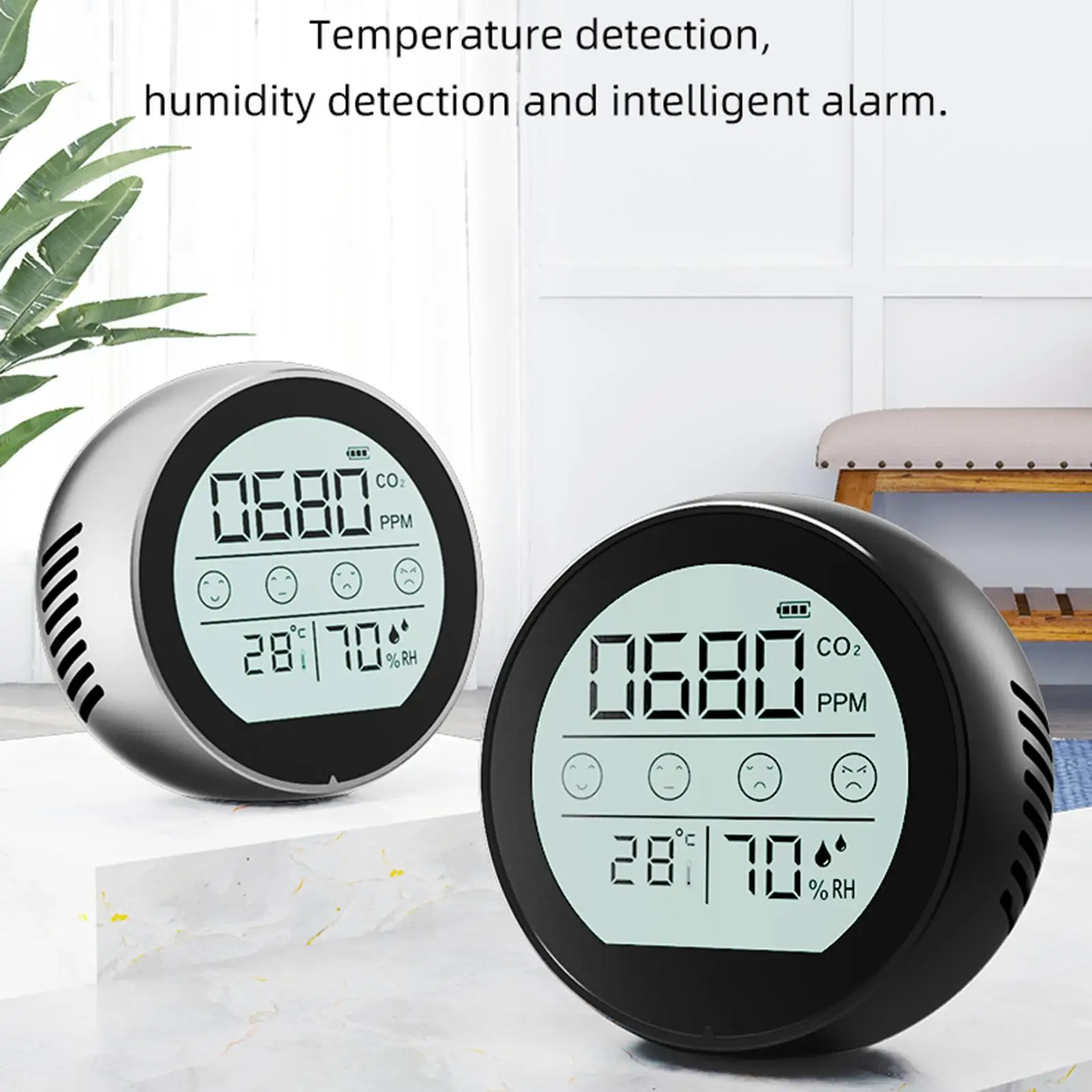 Compact ,Temperature Humidity Monitor ,Indoor CO, Dioxide Monitor NDIR Sensor for Home,Warehouse,Workplace