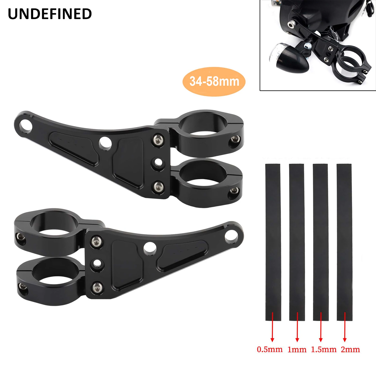 

34mm-58mm Headlight Bracket Mount Clamp Fork Tube Light Holder 54mm 49mm 45mm 41mm 37mm Motorcycle Bobber Cafe Racer Universal