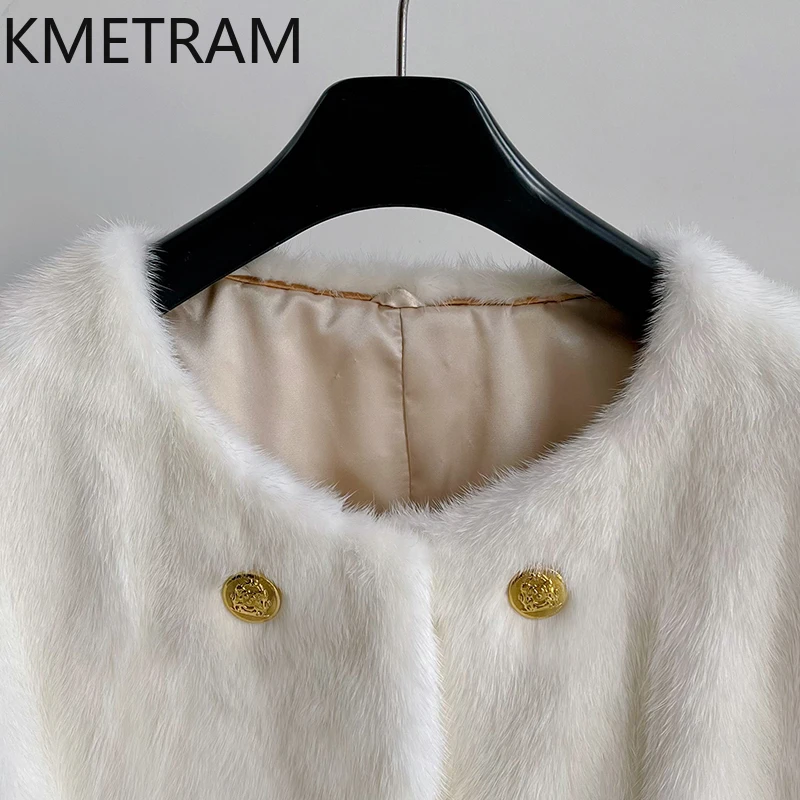 Natural Purple Label Mink Fur Coat Woman High Quality Short White Fur Jacket Winter Clothes Women Jackets 2025 шуба женская