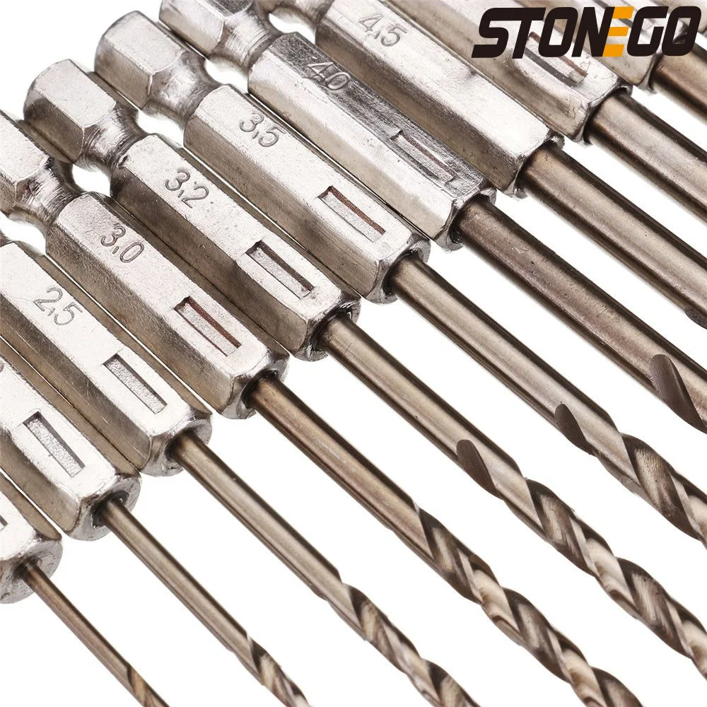 Imagem -05 - Conjunto de Broca da Torção do Cobalto Hss-co de Stonego 13 Peças M35 Escala de 1.56.5 mm Polegada Hex Shank