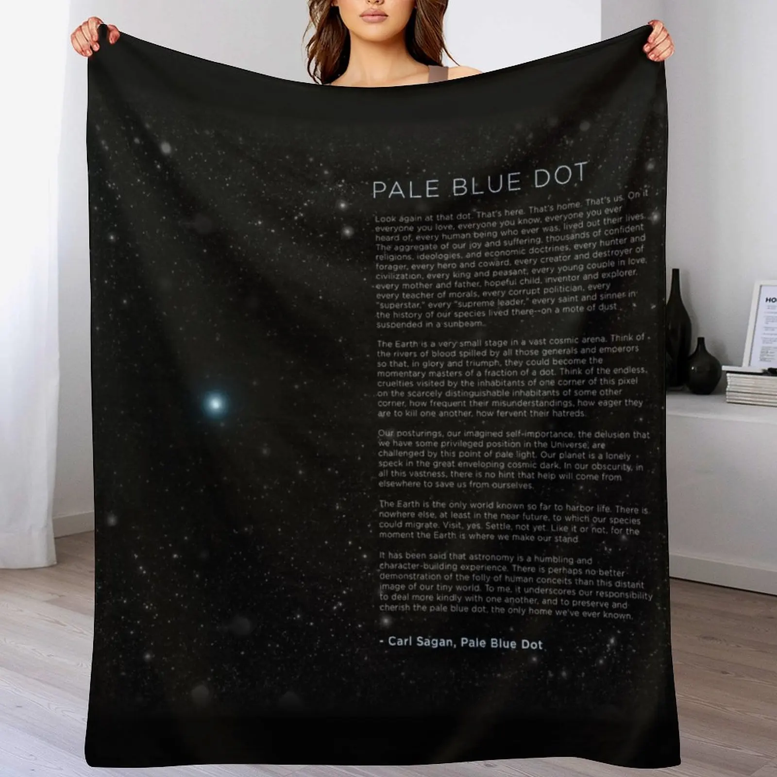 

Carl Sagan's - Pale Blue Dot Speech Throw Blanket All Season Lightweight Soft Blanket for Bed