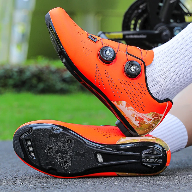 

2026 New Orange Road Cycling Shoes for Men Women Breathable Professional Men Mountain Bike Shoes Big Size 47 Mtb Sneaker Male
