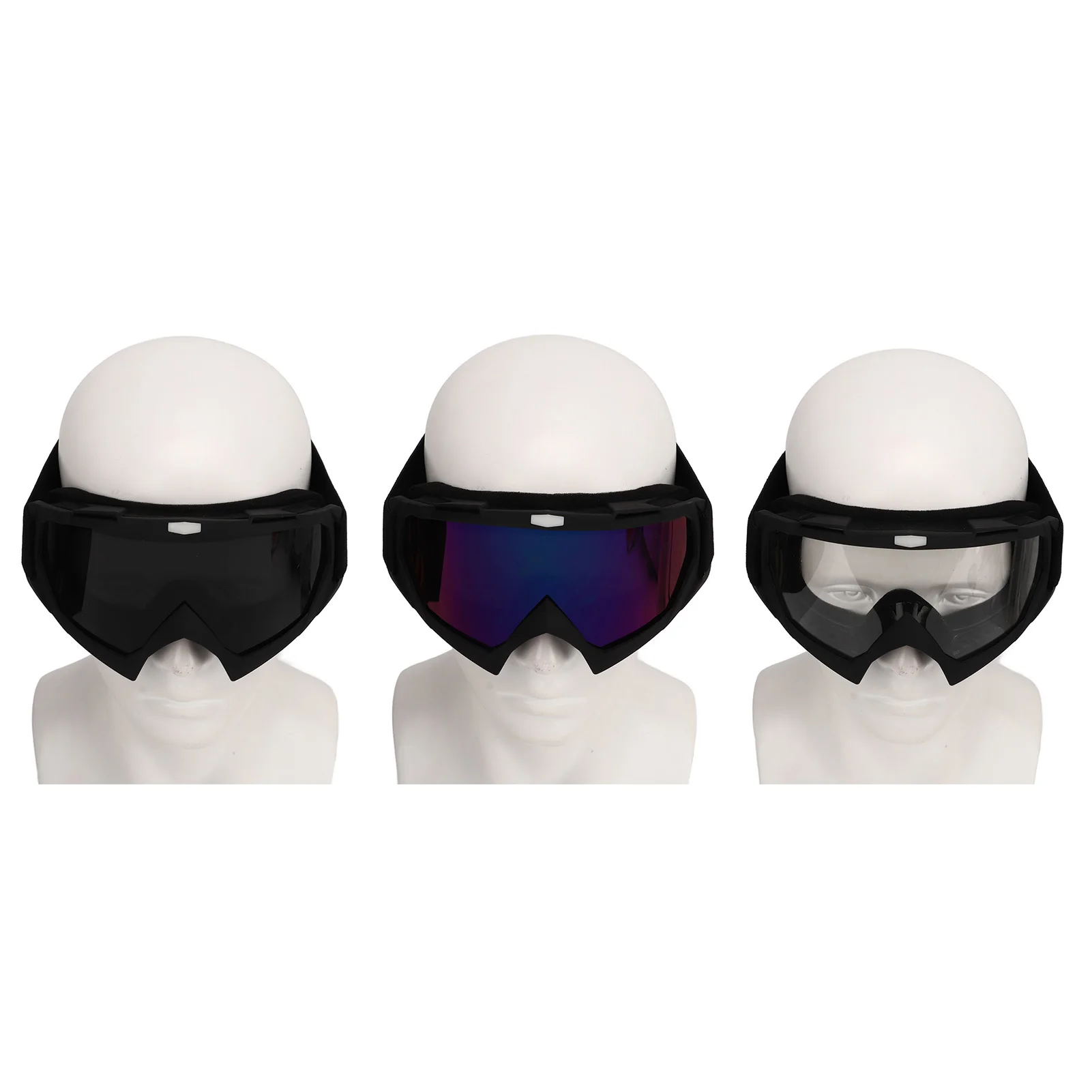 แว่นตาสกีกลางแจ้ง แว่นตากีฬา ปั่นจักรยาน ขี่มอเตอร์ไซค์ แว่นตากันลม แว่นตาปั่นจักรยานออฟโรด แว่นตาป้องกันฝุ่น กรอบสีดำด้าน แว่นตาสำหรับเล่นสกี