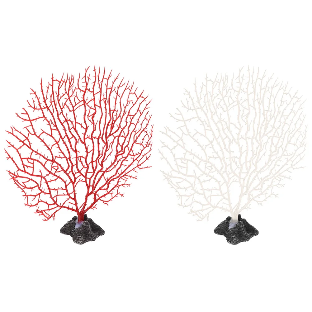 

2pcs Simulated Plate Ornament Fake Dish Decor Lightweight Portable Ice Tray Artificial Coral Adornment for Dining