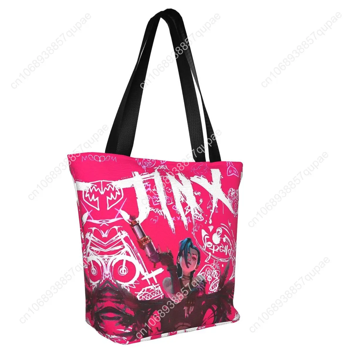 Arcane Anime Jinx Top Handle Bags Zipper Opening Reusable Large Capacity Accessories For Female Street Tote Bags