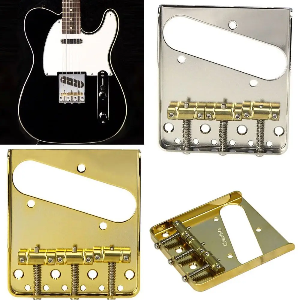 6 Individual Brass Saddles Tele Telecaster Ashtray Bridge Gold / Silver Art New Saddles with Screws for Electric Guitar