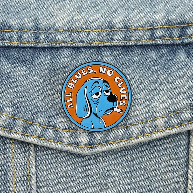 Tous les bleus, sans indices, épingles en émail, Style rétro, broches pour chien épuuté, Badges à revers, bijoux d'animaux de dessin animé, cadeau pour amis