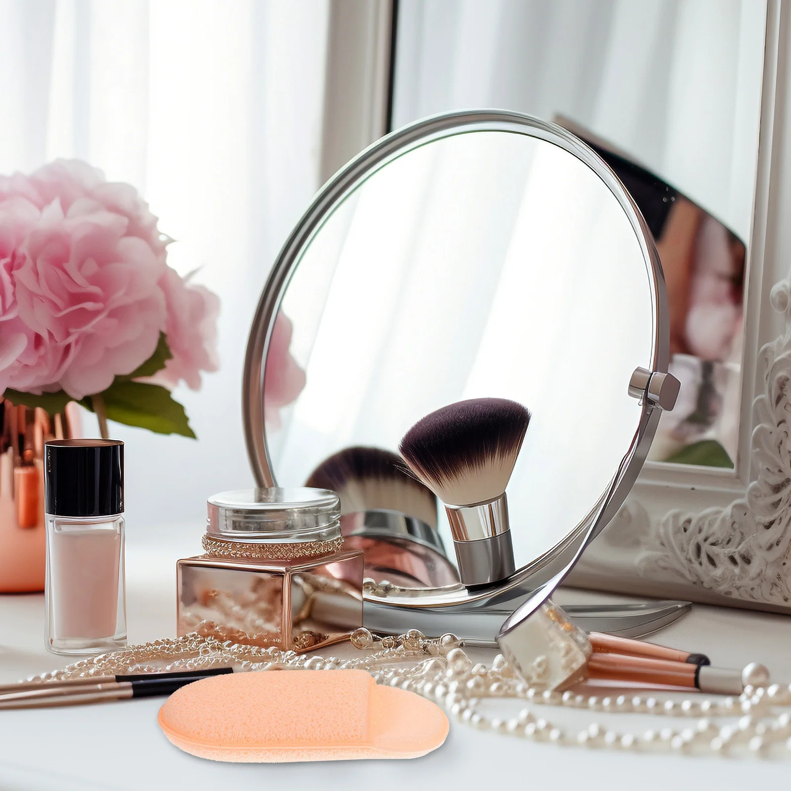 5 個のフェイシャルスポンジメイクアップスポンジクレンジング角質除去洗顔用再利用可能なソフトポータブル美容ツール家庭旅行用