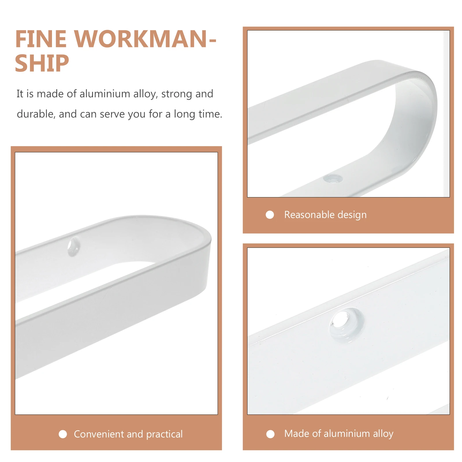 

Aluminium Alloy Towel Ring Bathroom Organizer Metal Towel Bar Holder Rack Space Saving Punch Free Dual Purpose Design