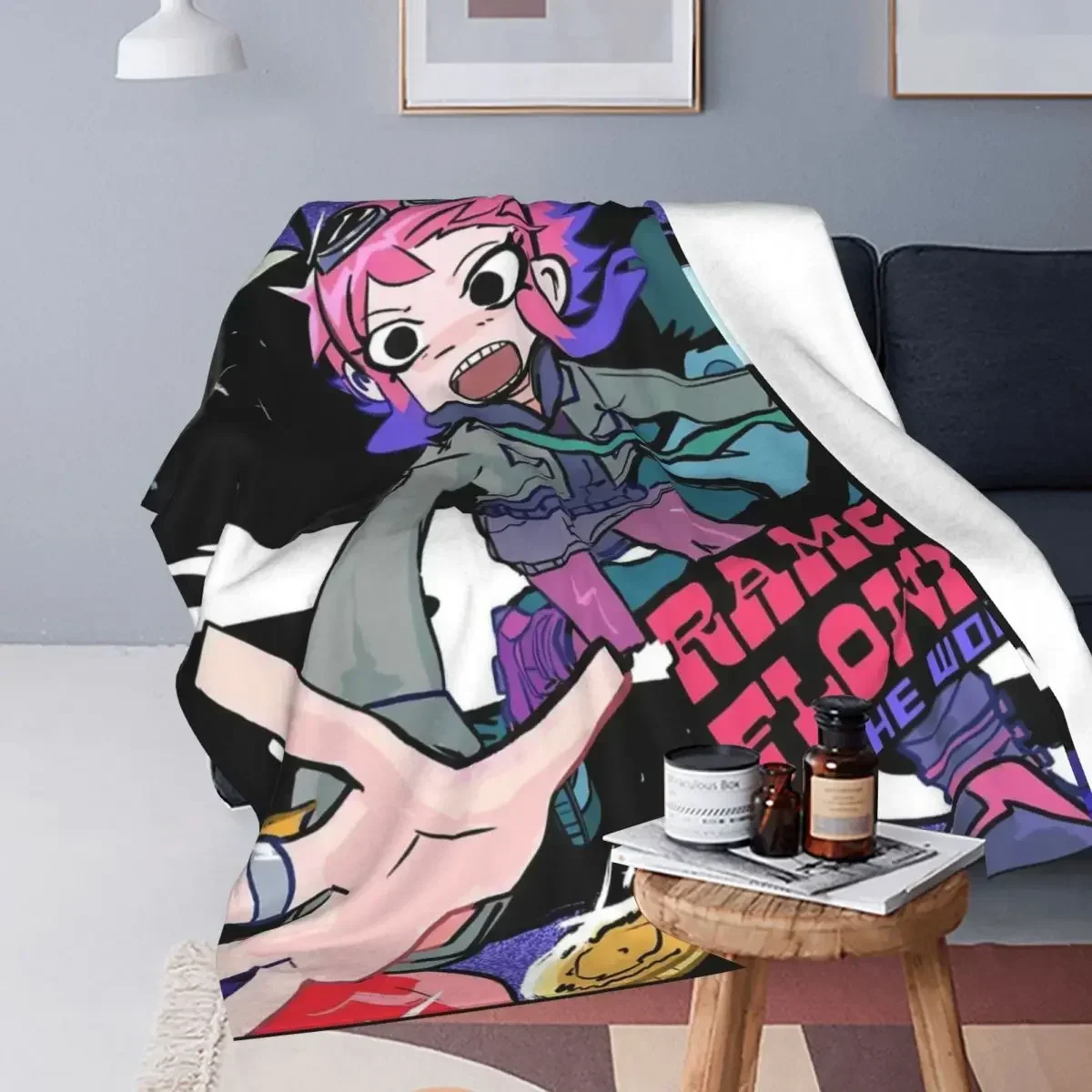 Scott Pilgrim Takes Off Anime Series Blankets Flannel Ultra-Soft Throw Blanket for Bedroom Sofa Bedroom Quilt