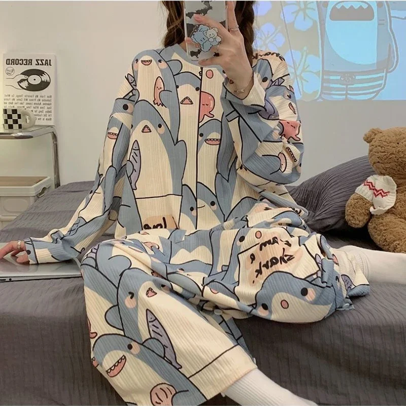Sleepwear Women's Clothing Spring One-piece Thin Home Loose Simple Affordable Skinny High Quality Soft Comfortable Cool Sweet
