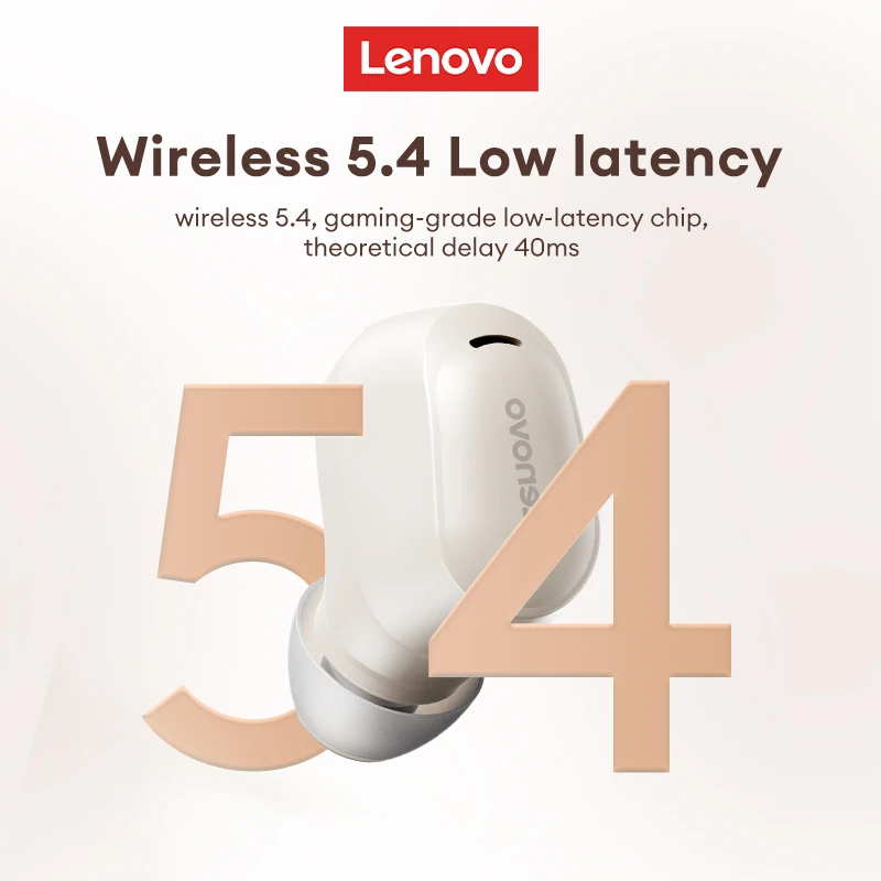 레노버 EA200 TWS 무선 블루투스 헤드셋, V5.4 하이파이 사운드 게임용 헤드셋, 저지연 세미 인이어 헤드셋, 신제품