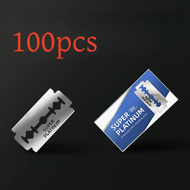 100PCS Stainless Steel Material Durable Barber Shaving Blade Double Edge Safety Razor Extra Stainless Blades