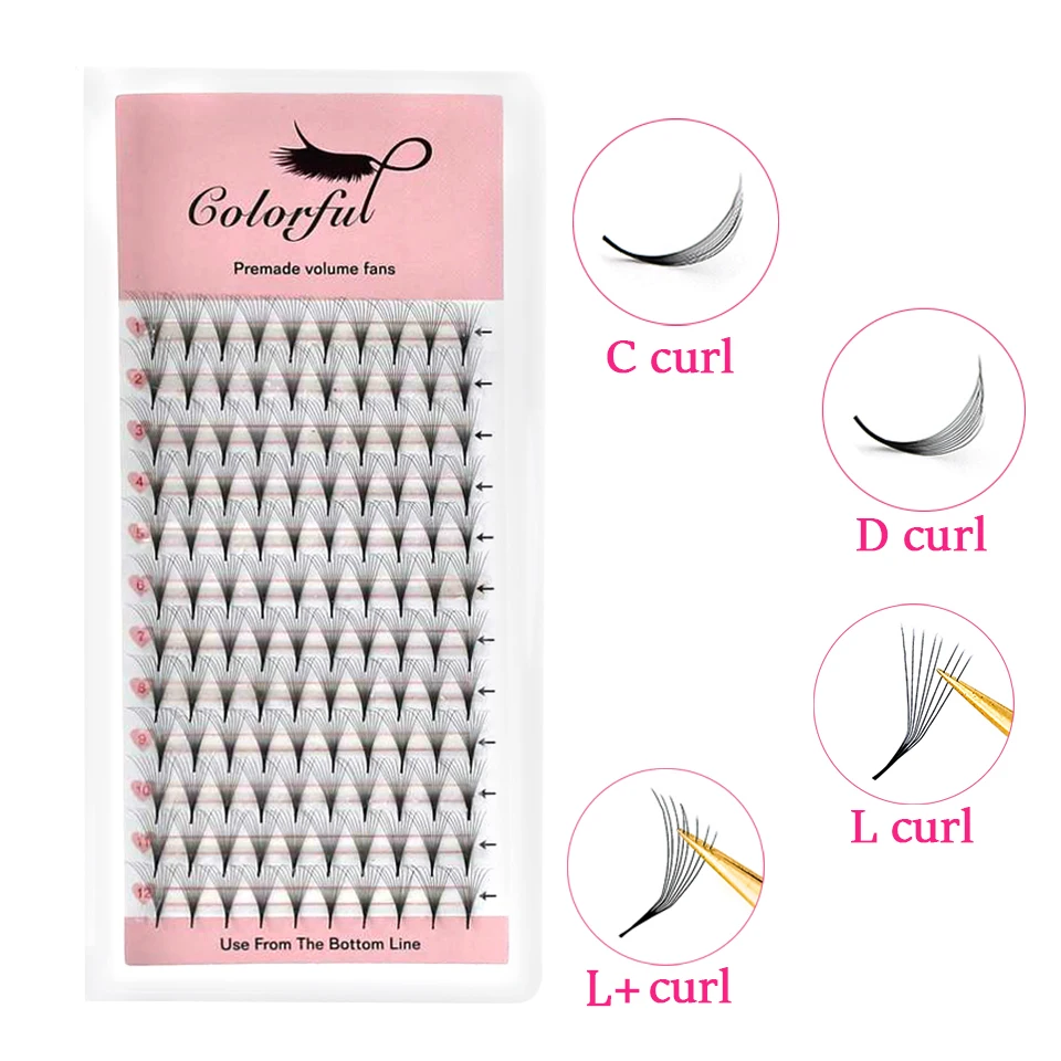 5D 6D 8D 10D MIX L M Special Curl Premade Volume Fans Makeup Eyelash Thin Pointy Base Russian Volume Eyelash Extension Faux Mink