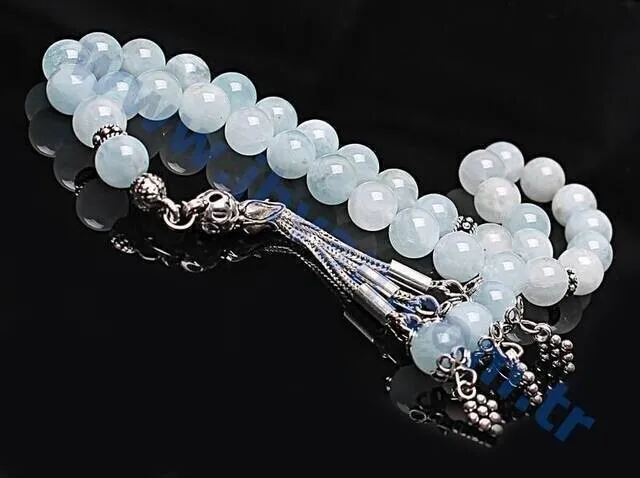 IQRAH Aquamarine Stone Rosary (925 SETTING SILVER)