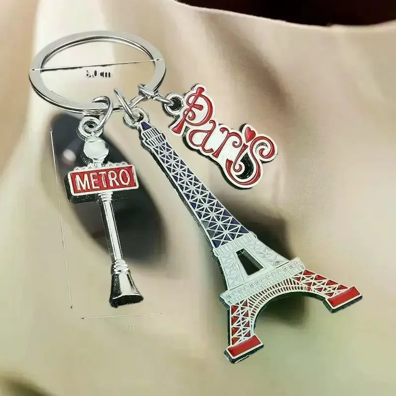 Eiffel Tower Zinc Alloy Keychain Women's Bag Pendant Charm Exquisite Souvenirs Keyring Ideal Accessory Gift For Travelers Lovers