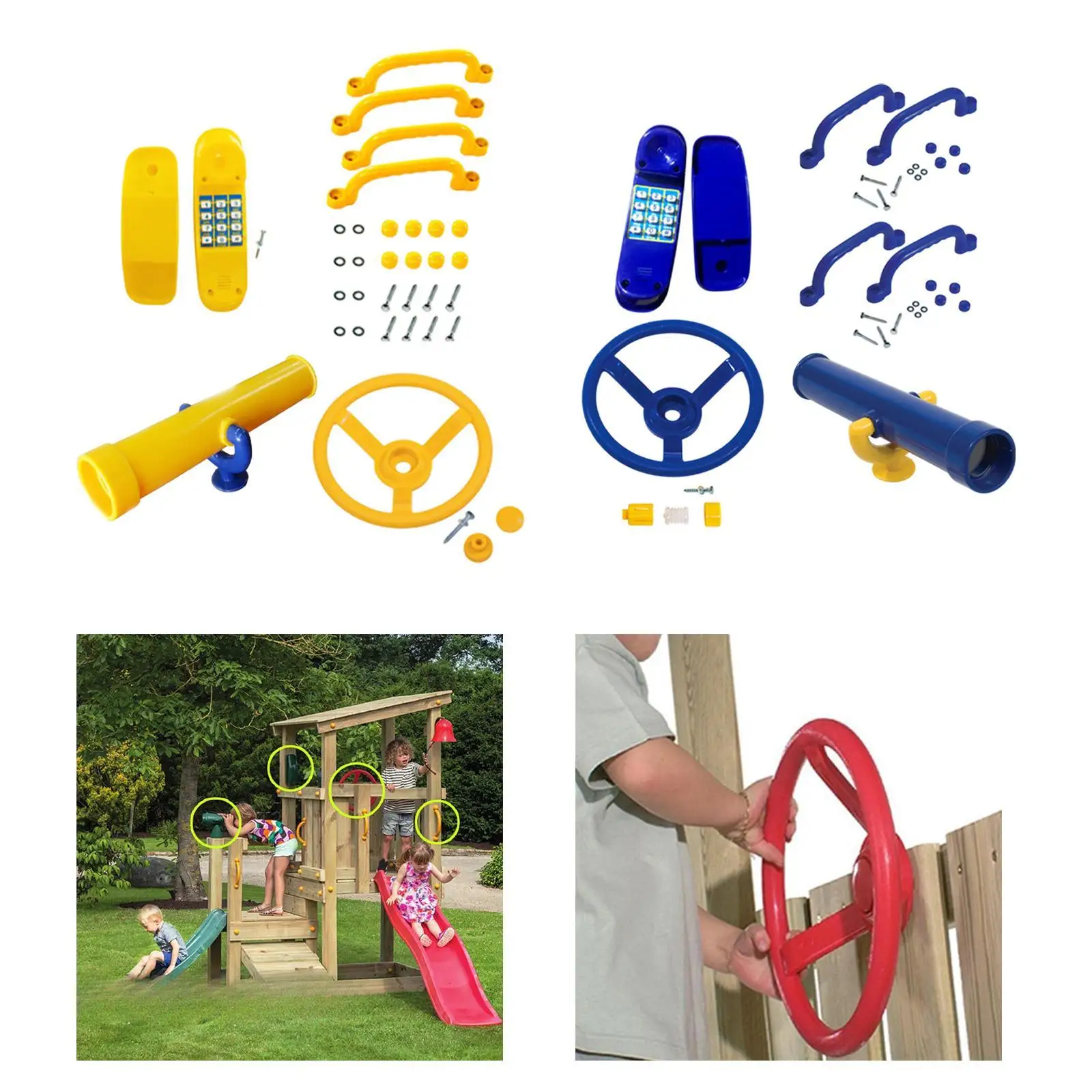 Akcesoria do placów zabaw dla dzieci, zestaw do zabawy na zewnątrz, do domku na podwórku lub domek na drzewie.