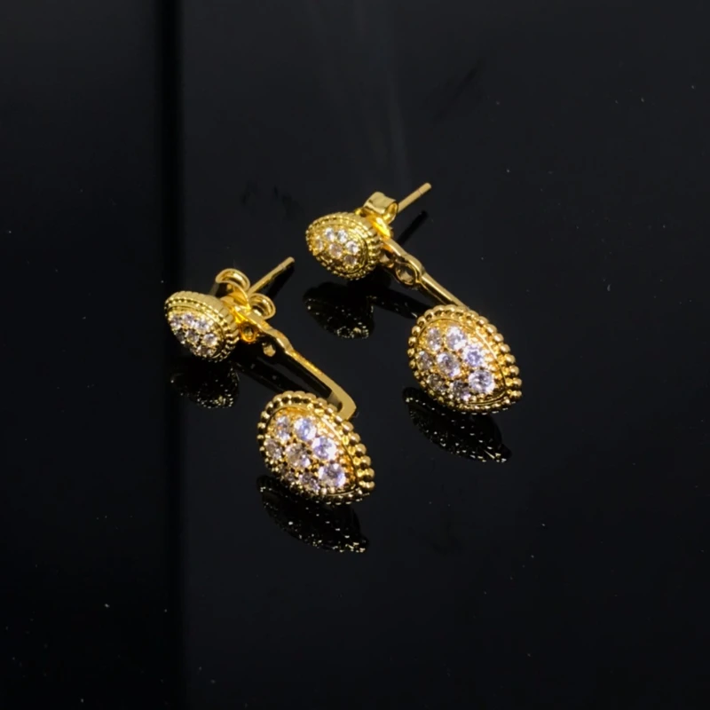 European Fashion Jewelry - Women's 925 Silver Zircon Droplet Earrings, Party Essential Sparkling Jewelry, Free Shipping