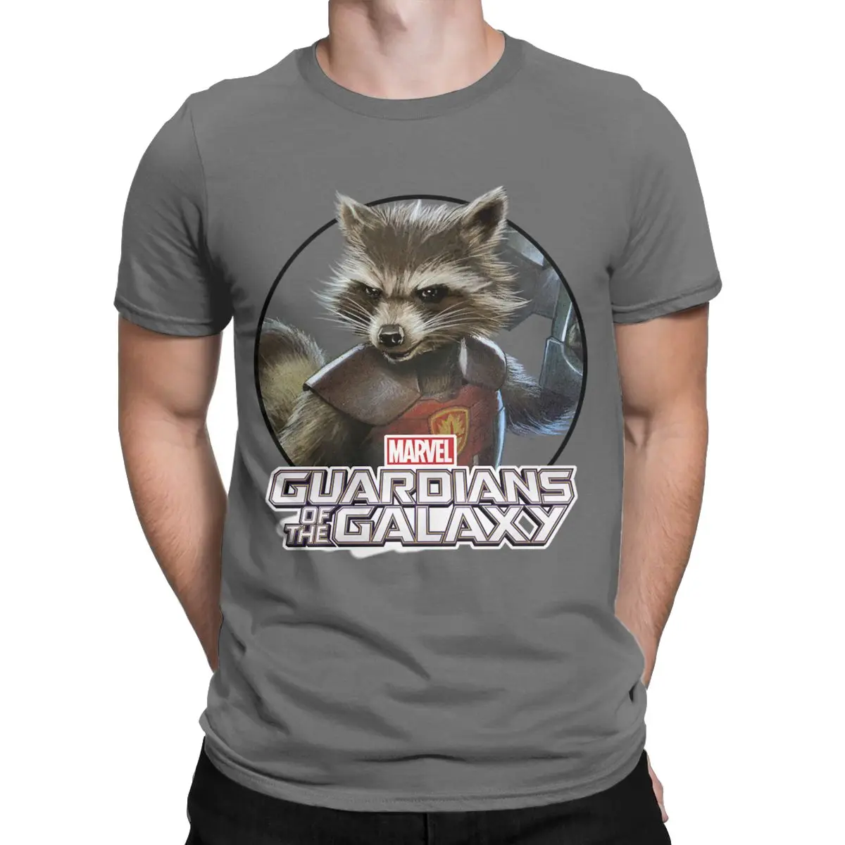 Disney Marvel Rocket Portrait Of A Legend T-Shirt for Men Guardians of the Galaxy Tee Shirt Pure Cotton T Shirts 6XL Clothes