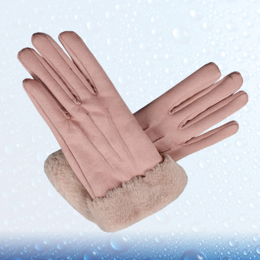 

Touch Screen Warm Women Suede Winter Stylish Keep Warm Gloves Thicken Design Breathable Elastic Comfortable Wear Resistant