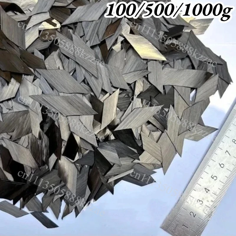100g/500g/1000g Flake Forged Carbon Diamond Shaped Carbon Fiber Short Cut 15mm Size Carbon Fiber Forged Grain Raw Material