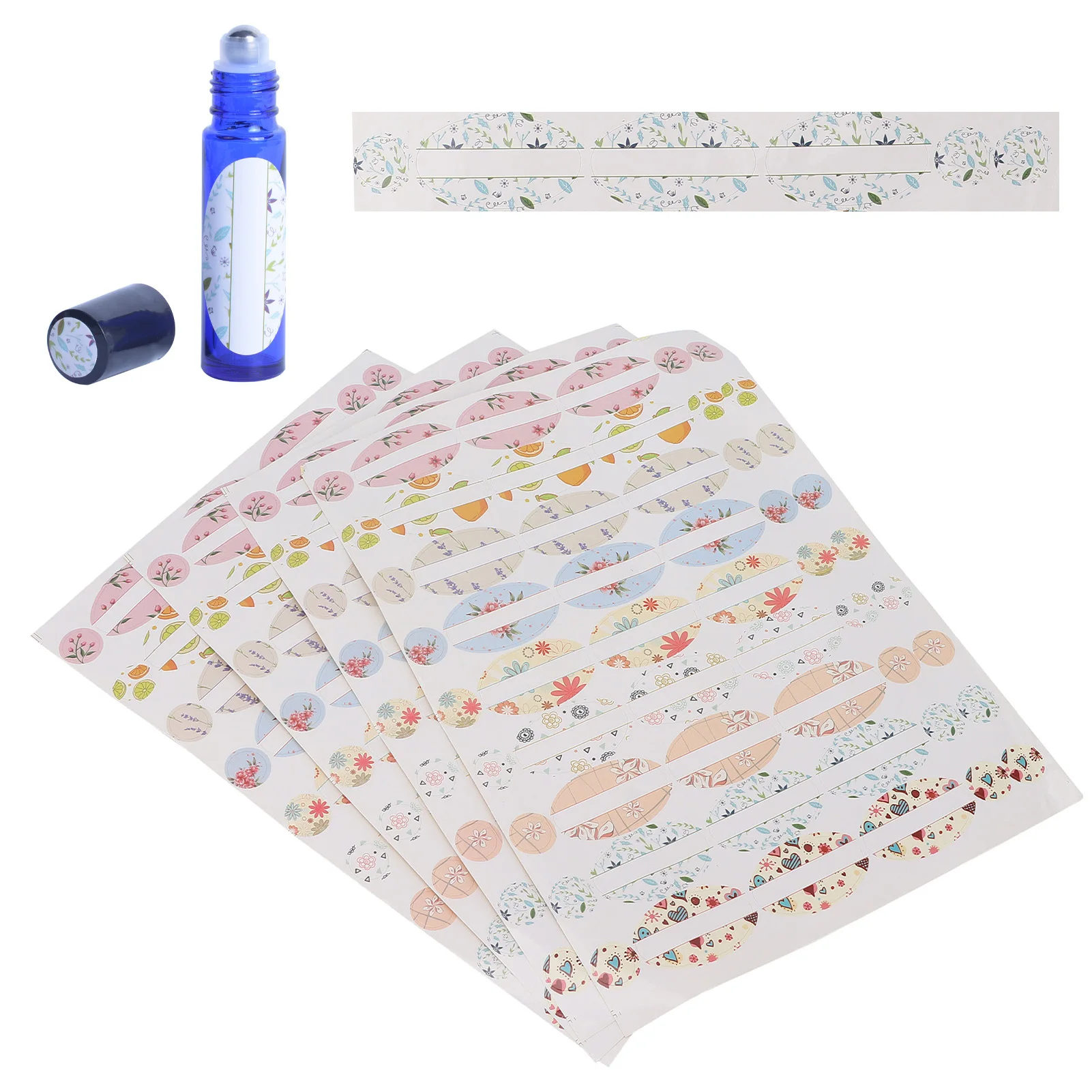 

4 листа этикеток для бутылок с эфирными маслами, красочные водонепроницаемые наклейки, портативные маркеры для контейнеров для ароматерапии, для хранения косметики