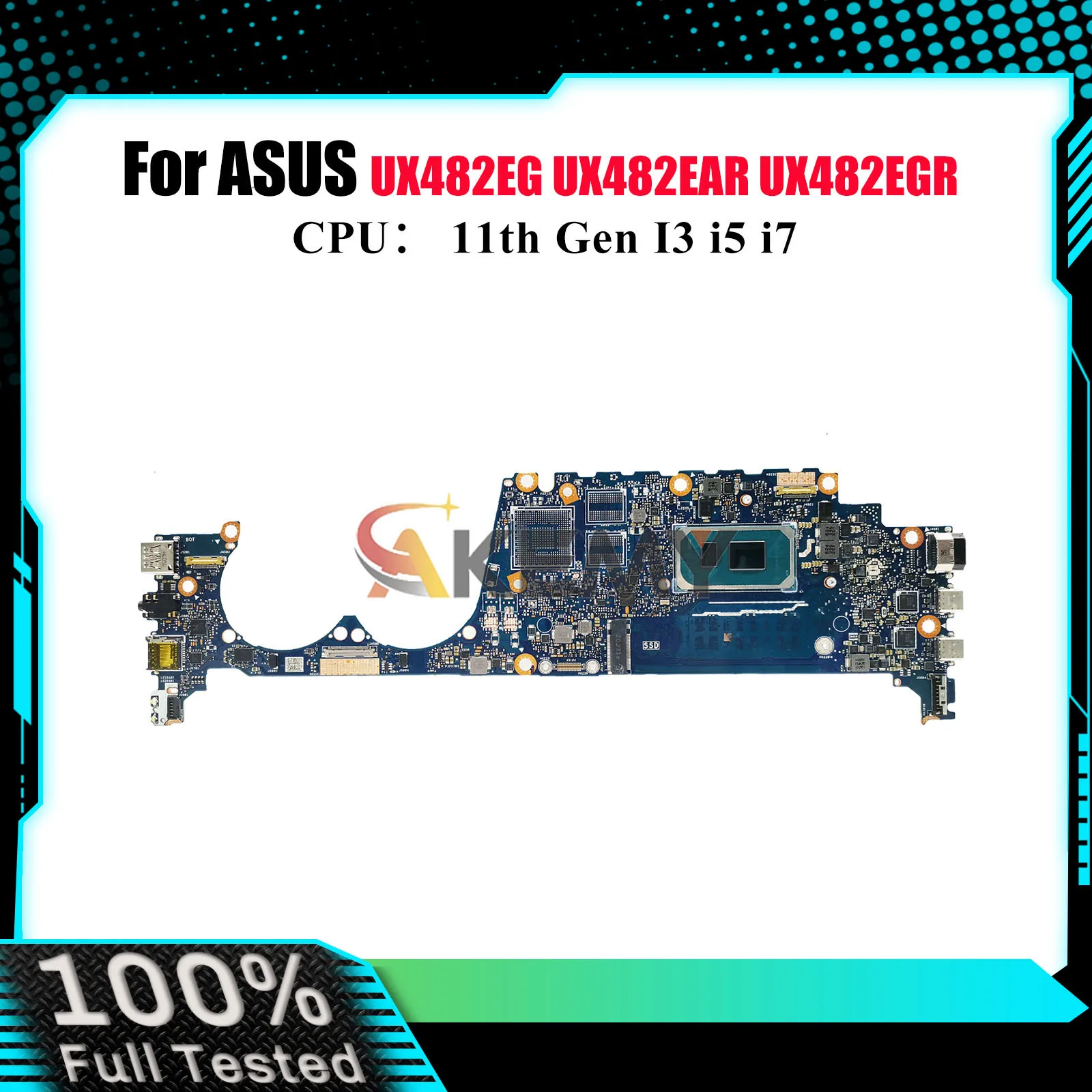 

Материнская плата UX482EAR для ноутбука ASUS UX482EGR UX482EA BE482E UX482EAR UX4100E BX482E UX482E UX482EG, материнская плата 11-го поколения I3 i5 i7