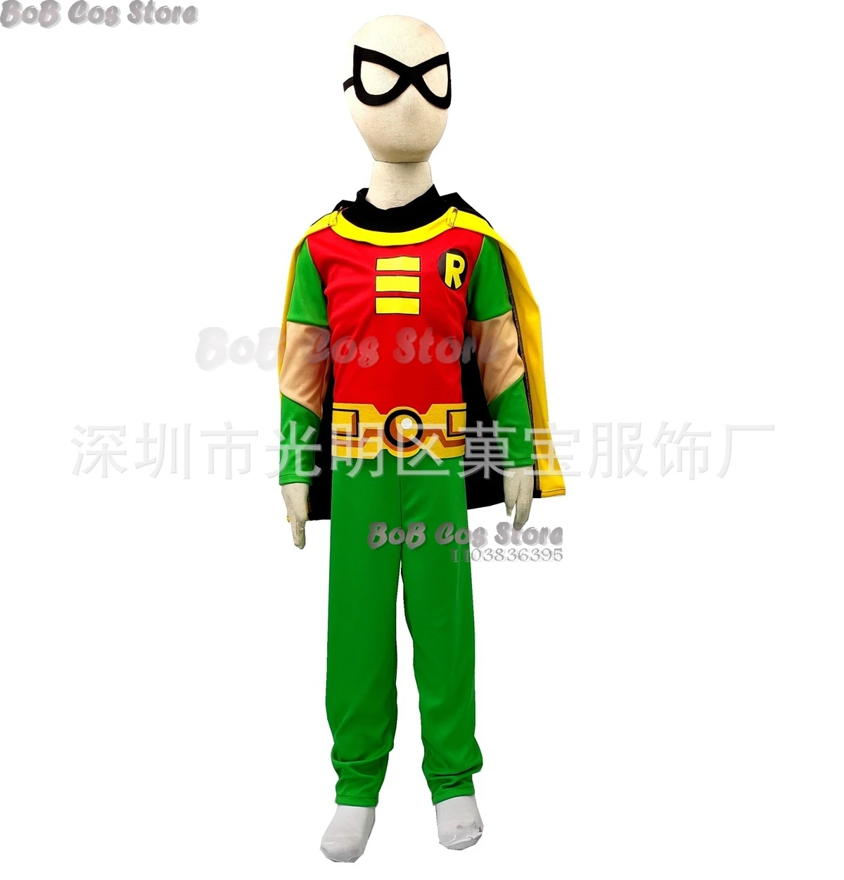 Robin Cosplay Kids Anime Cartoon Teen Comic Titans Superhero Robin Grayson Jumpsuit Costume Wig Halloween Uniform Party Roleplay