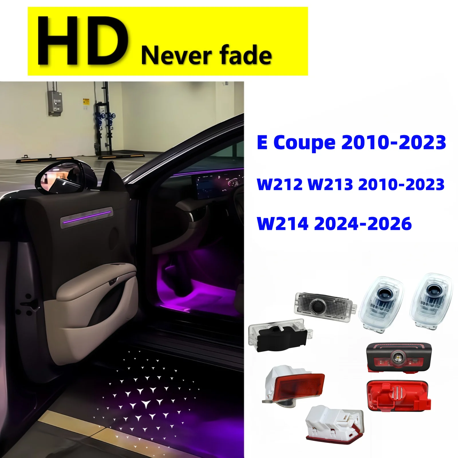 HD Led Car Door Projector Light For Mercedes Benz Class E W212 W213 W214 E Coupe C207 C238 2010-2026 2024 2022 2019 Accessories