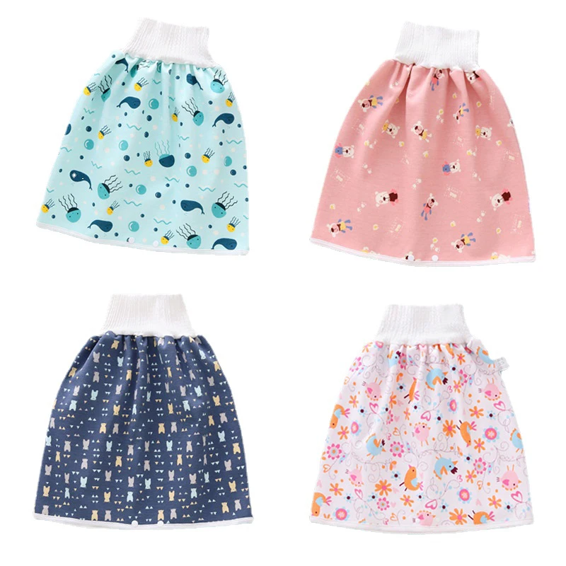 Children Baby Diapers Skirt 2 In 1 Infant Pants Cloth Diapers Kids Nappy Shorts Skirt Leak-proof Sleeping Bed Potty Training